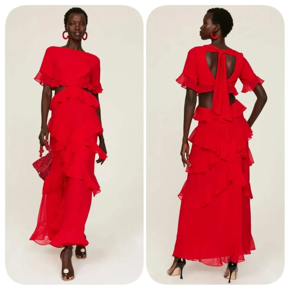 Fame and Partners Marse Gown Red Dress US 14 - Picture 1 of 13